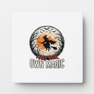 Halloween Witch Own Magic Vintage Shirt Design_1 Plaque