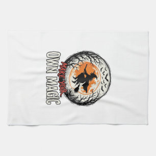 Halloween Witch Own Magic Vintage Shirt Design_1 Tea Towel