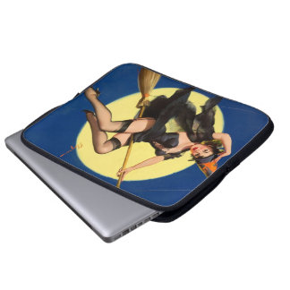 Halloween Witch Pin Up Girl Laptop Sleeve