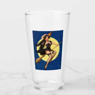 Halloween Witch Pin Up Girl Witch Glass