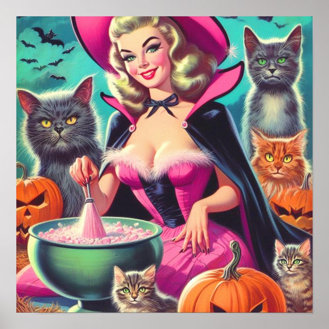 Halloween Witch Pin-up Poster (Front)