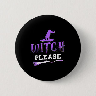 Halloween Witch Please 6 Cm Round Badge
