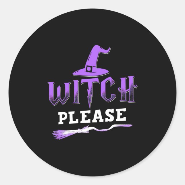 Halloween Witch Please Classic Round Sticker (Front)