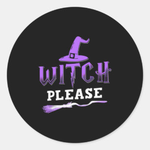 Halloween Witch Please Classic Round Sticker