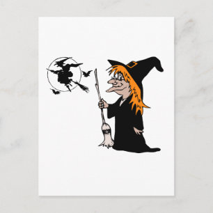 halloween witch postcard