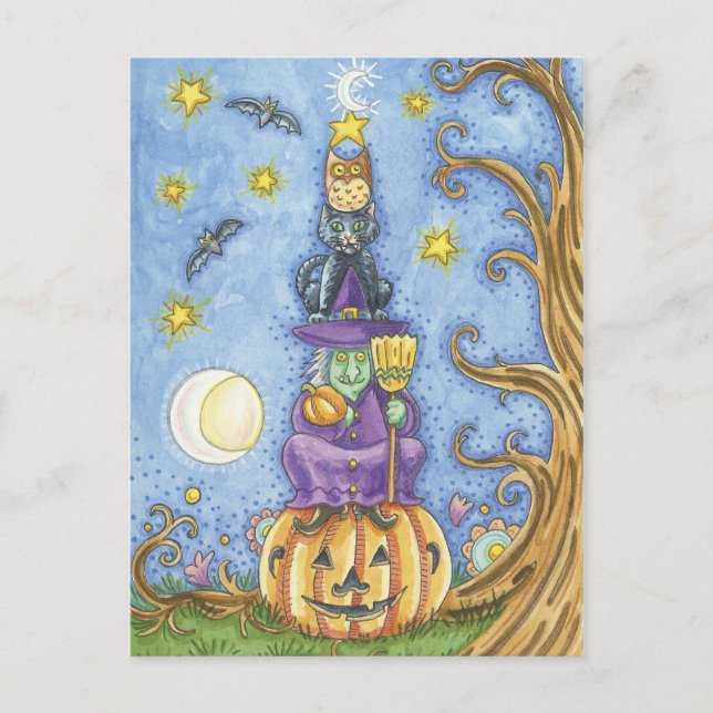 Halloween Witch Postcard (Front)