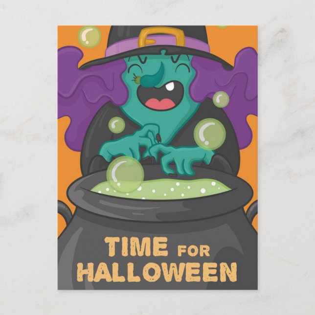 Halloween Witch Postcard (Front)