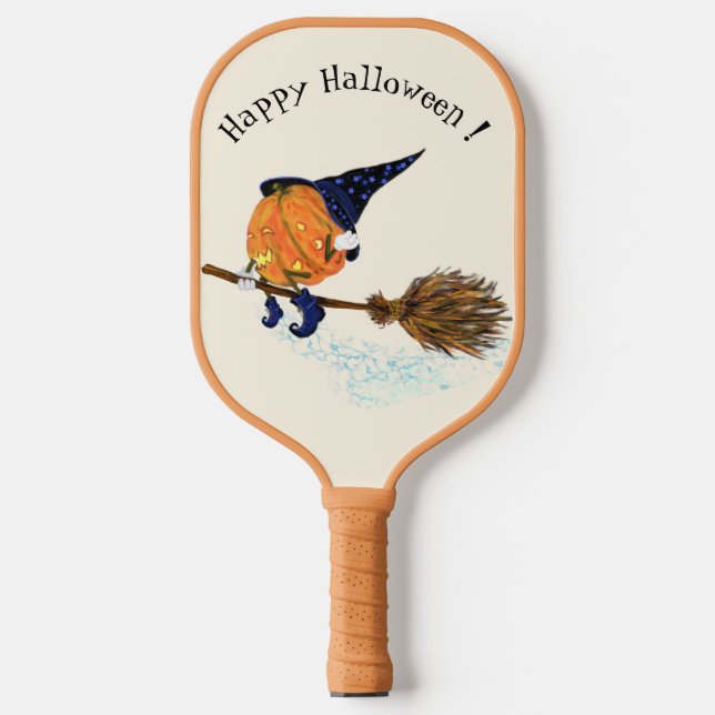 Halloween Witch Pumpkin Flying Pickleball Paddle (Front)