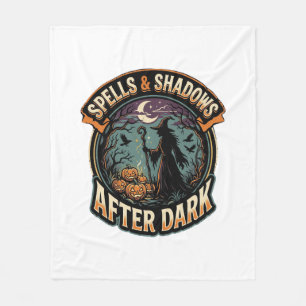 Halloween Witch Pumpkin Night Fleece Blanket
