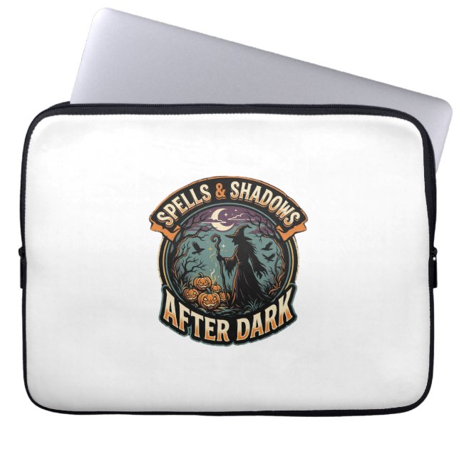 Halloween Witch Pumpkin Night Laptop Sleeve (Front)