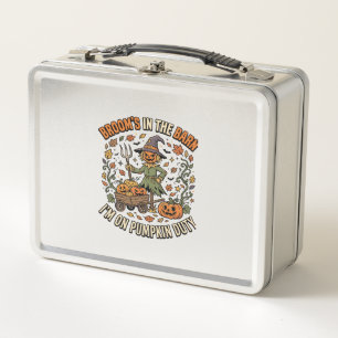 Halloween Witch Pumpkin Patch Humour Metal Lunch Box