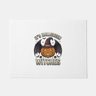 Halloween Witch Pumpkin Vintage Bat Shirt_1 Doormat