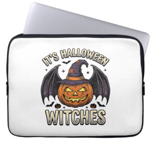Halloween Witch Pumpkin Vintage Bat Shirt_1 Laptop Sleeve