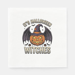 Halloween Witch Pumpkin Vintage Bat Shirt_1 Napkin