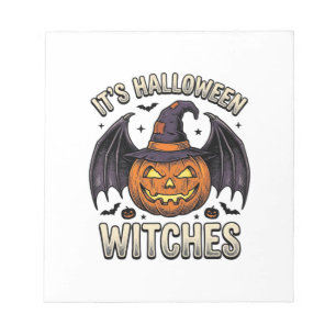 Halloween Witch Pumpkin Vintage Bat Shirt_1 Notepad