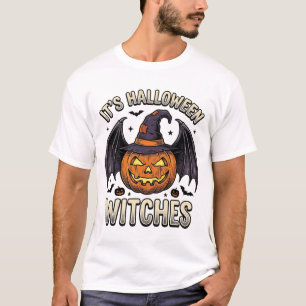 Halloween Witch Pumpkin Vintage Bat Shirt_1 T-Shirt