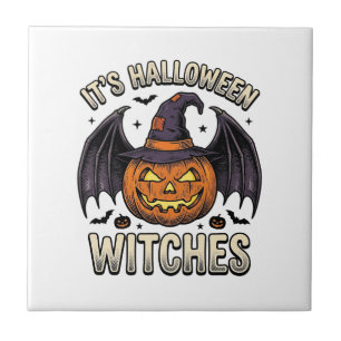 Halloween Witch Pumpkin Vintage Bat Shirt_1 Tile