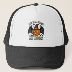 Halloween Witch Pumpkin Vintage Bat Shirt_1 Trucker Hat