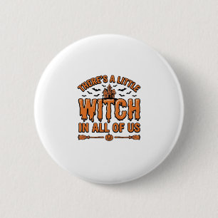 Halloween Witch Quote Vintage Vector Design_1 6 Cm Round Badge