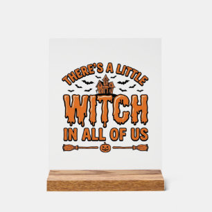 Halloween Witch Quote Vintage Vector Design_1 Acrylic Sign