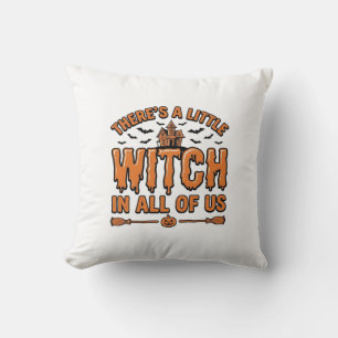 Halloween Witch Quote Vintage Vector Design_1 Cushion