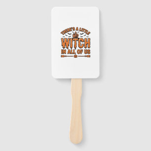 Halloween Witch Quote Vintage Vector Design_1 Hand Fan