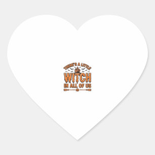 Halloween Witch Quote Vintage Vector Design_1 Heart Sticker