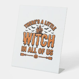 Halloween Witch Quote Vintage Vector Design_1 Pedestal Sign