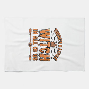 Halloween Witch Quote Vintage Vector Design_1 Tea Towel