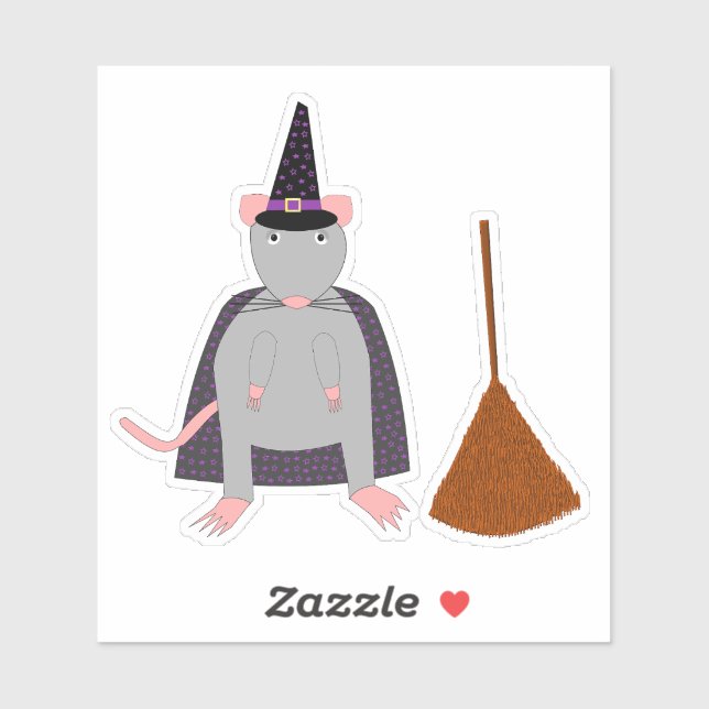 Halloween Witch Rat and Broom (Sheet)