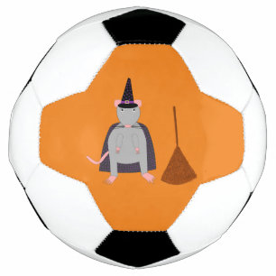 Halloween Witch Rat and Broom Football