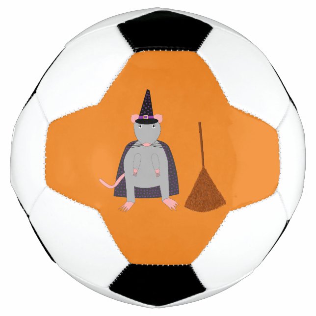 Halloween Witch Rat and Broom Football (Front)