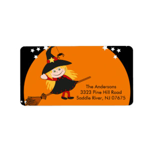 Halloween Witch Return Address Label