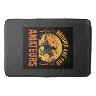 Halloween Witch Rider Horse Brooms Are For Amateur Bath Mat