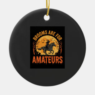Halloween Witch Rider Horse Brooms Are For Amateur Ceramic Tree Decoration