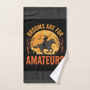 Halloween Witch Rider Horse Brooms Are For Amateur Hand Towel