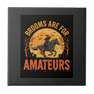Halloween Witch Rider Horse Brooms Are For Amateur Tile
