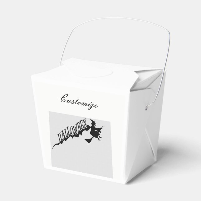 Halloween Witch Riding Broom Thunder_Cove Favour Box (Front Side)