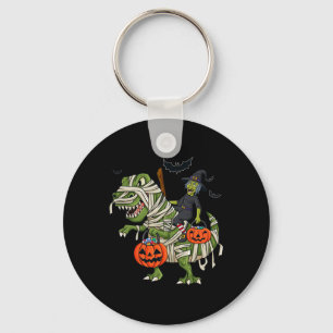 Halloween Witch Riding T Rex Fun Boys Girls Kids  Key Ring