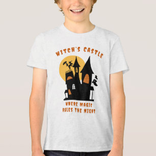 Halloween Witch’s Castle Kids T-Shirt Magic Night Tri-Blend Shirt