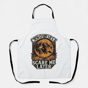 Halloween Witch Shirt Candy Scary Vintage Engravin Apron
