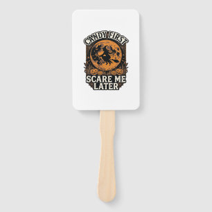 Halloween Witch Shirt Candy Scary Vintage Engravin Hand Fan