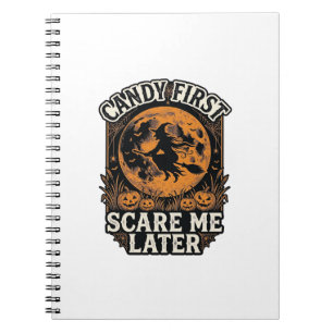 Halloween Witch Shirt Candy Scary Vintage Engravin Notebook