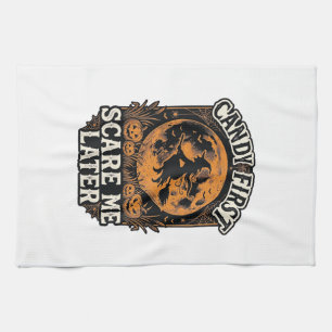 Halloween Witch Shirt Candy Scary Vintage Engravin Tea Towel