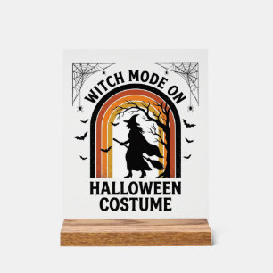 Halloween Witch Shirt Funny Costume Vintage Engrav Acrylic Sign