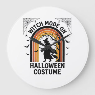 Halloween Witch Shirt Funny Costume Vintage Engrav Large Clock