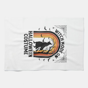 Halloween Witch Shirt Funny Costume Vintage Engrav Tea Towel