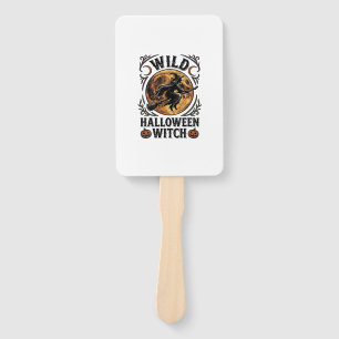 Halloween Witch Shirt Vintage Broom Moon Graphic_1 Hand Fan