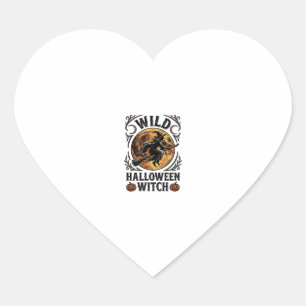 Halloween Witch Shirt Vintage Broom Moon Graphic_1 Heart Sticker