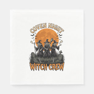 Halloween Witch Shirt Vintage Engraved Coven Night Napkin